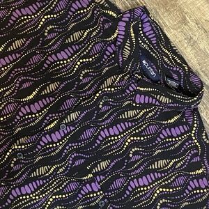 Puritan‎ Shirt Men's 2XL Vibrant Purple Geometric Retro Bold Abstract Button Up